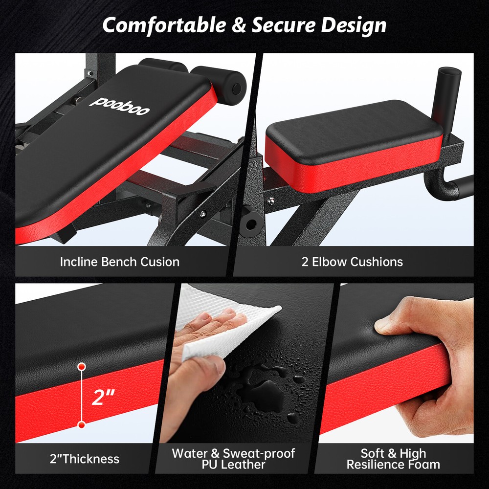 Power Tower MultiFunction Strength Training Dip Station Pull Up Bar With Bench