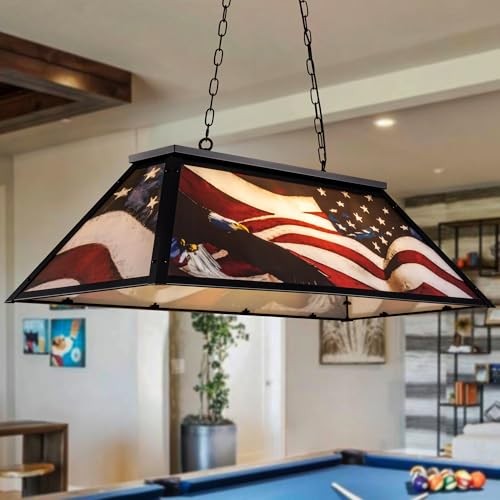 Tiffany-Style Pool Table Light 3 Light, 43.3'' Billiards Light No Shadow