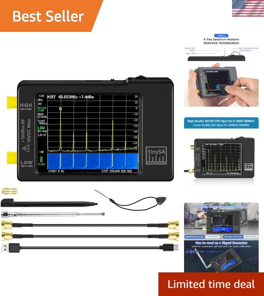 2.8" Handheld Frequency Analyzer with Dual Input & USB PC Control Compatibility