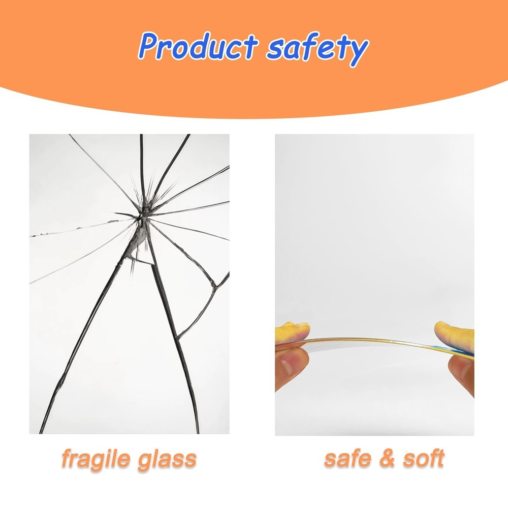 Shatterproof Small Mirrors 5Pcs Round Corner DIY Bathroom