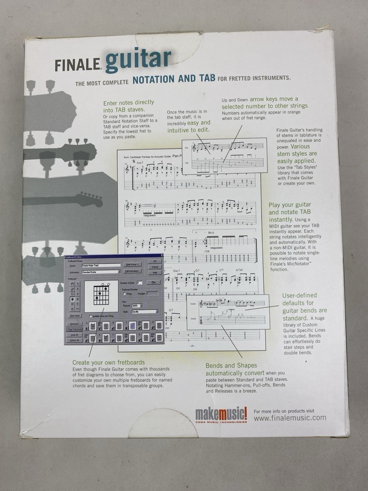 Make music Finale Guitar Notation Software CD-ROM Win/Mac TAB Comp Program