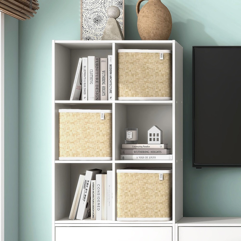 Brooks Stackable 6-Cube Wood White Bookcase