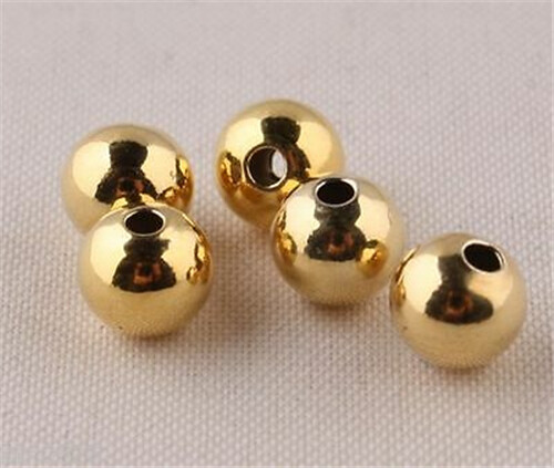 50Pcs NEW AUTHENTIC 14K Yellow Gold Bead Perfect 3mm Lucky Loose Beads For DIY