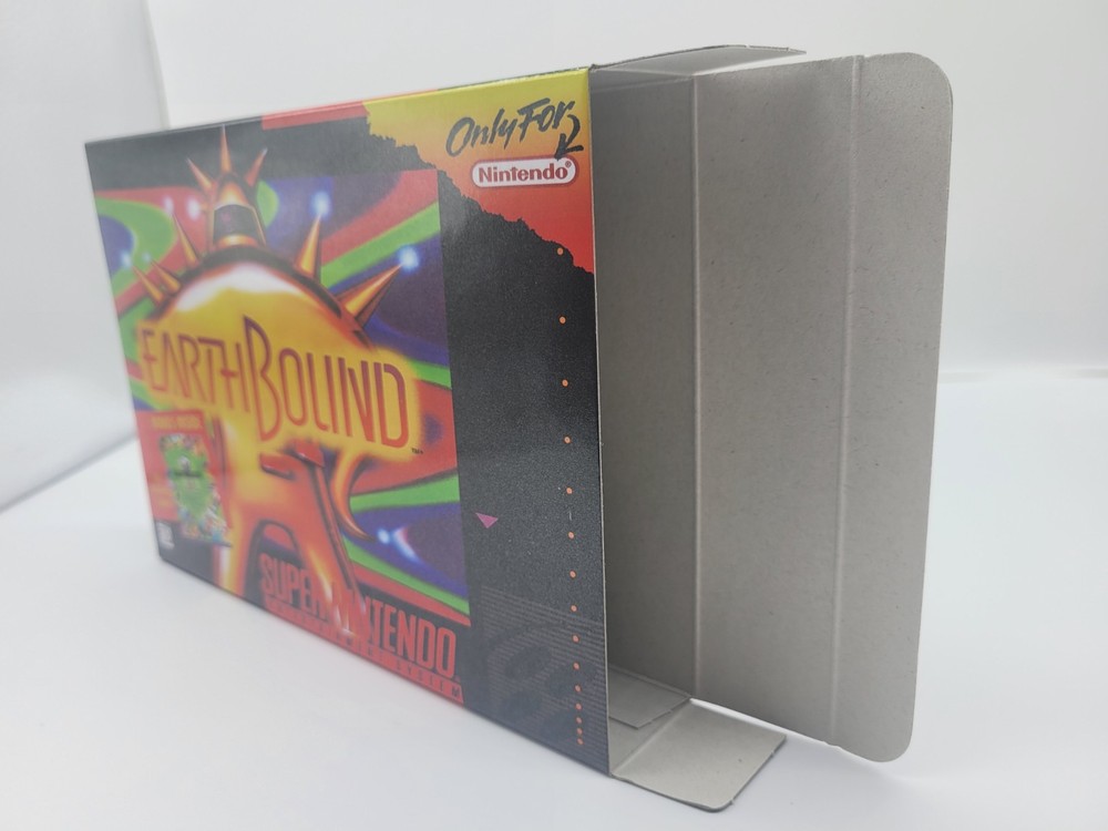 EARTHBOUND BOX ONLY SUPER SNES REPLACEMNT BOX INCLUDES INSERTS + CLEAR CASE