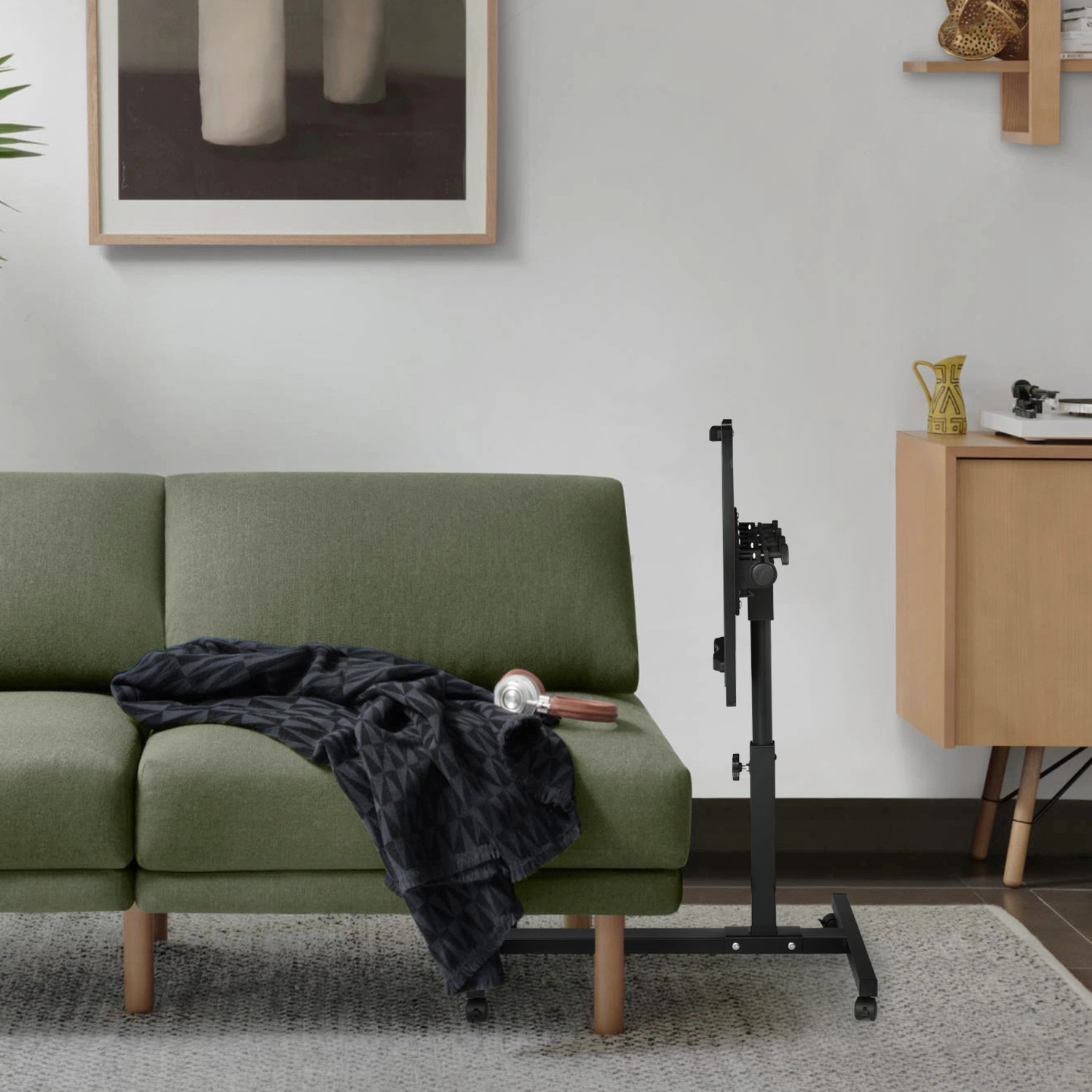 [ADJUSTABLE HEIGHT & ANGLE DESK] Rolling Swivel Laptop Table Portable Sofa Tray