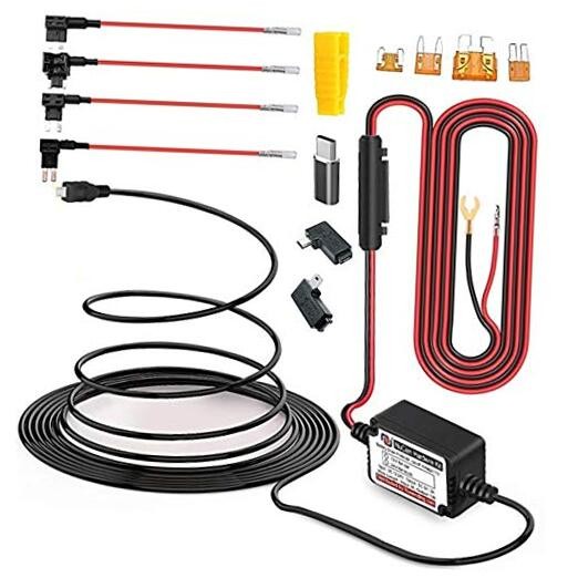 Type C Dash Cam Hardwire Kit, MicroUSB & Mini USB 15ft Power Cable Micro&Mini