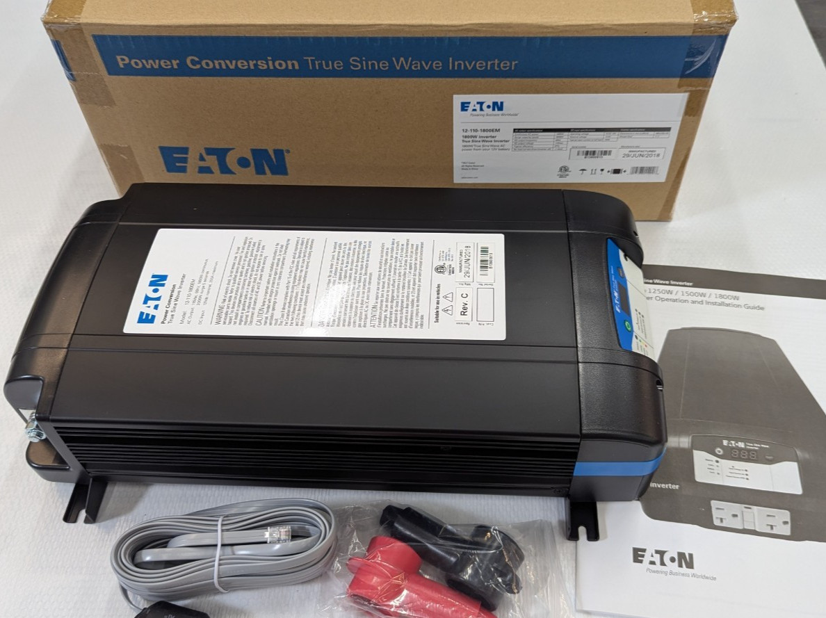12-110-1800EM Eaton NEW True Sine Power Inverter 1800 Watt W/ Surge Protection