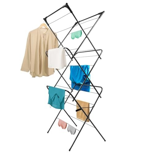 Foldable Clothes Drying Rack | Portable Collapsible Laundry Drying Rack | Black