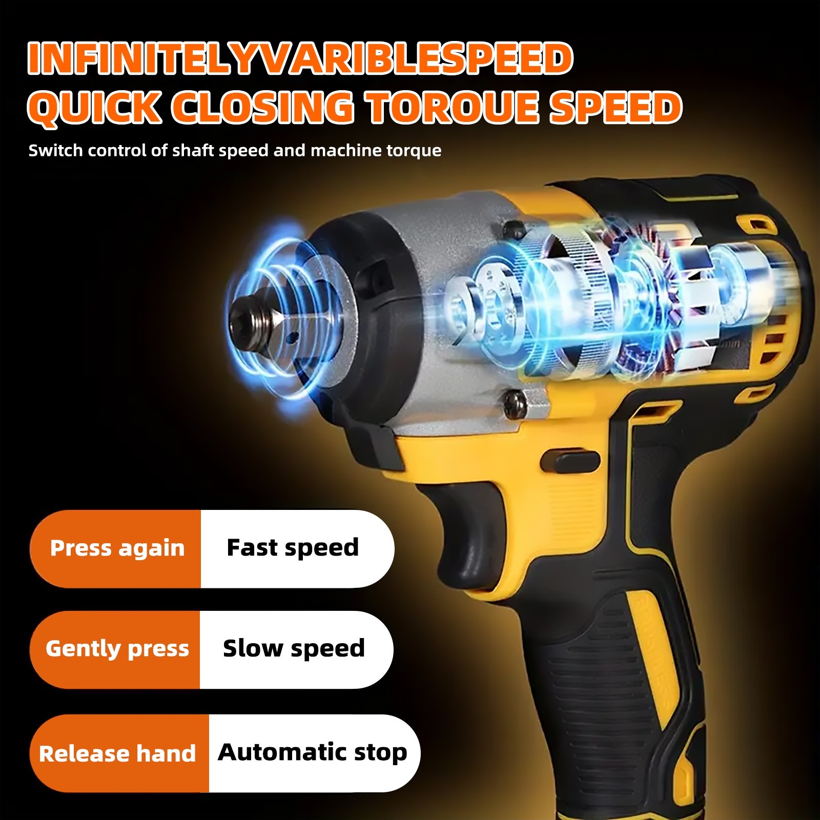 Cordless Impact Wrench 450Nm Power Tool, Lug Nut Removal, DIY Garage Tool​