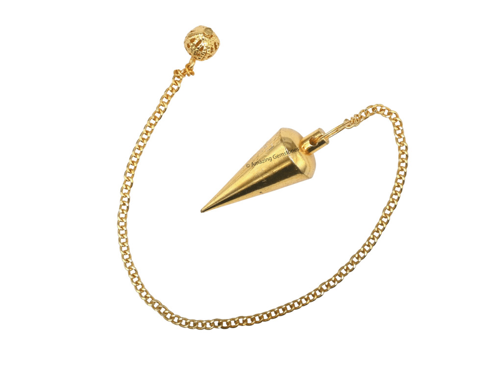 Metal Pendulum Gold Cone Long Point for Divination