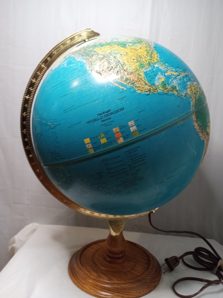 VTG Replogle Underwriters Laboratories Tabletop Globe Earth World Lighted Lamp