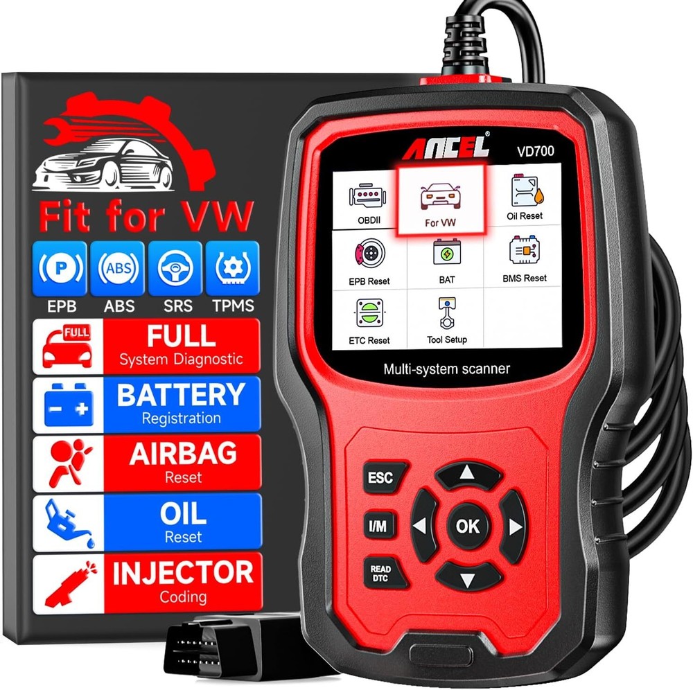 ANCEL ABS SRS EPB Oil OBD2 Scanner Diagnostic Tool Car Code Reader Fit For VW