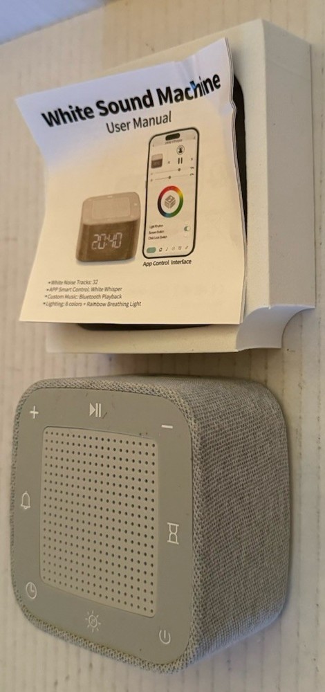 Sleep Sound Machine Clock White Noise App Control