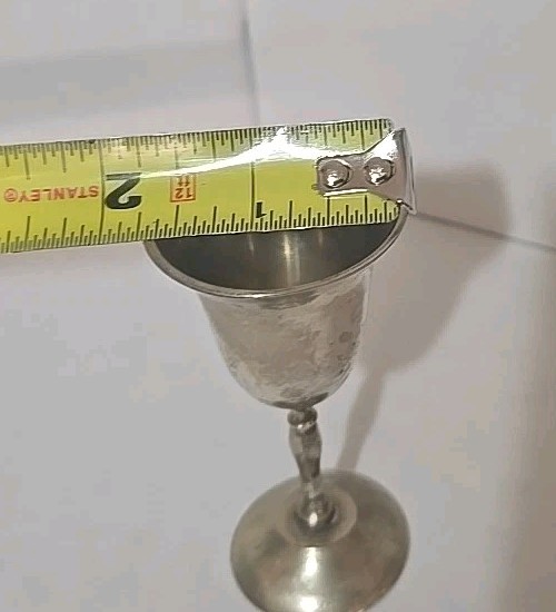 6 Vintage E.P.N.S. Silver Plated Wine Goblets, 3 1/2"Tall.