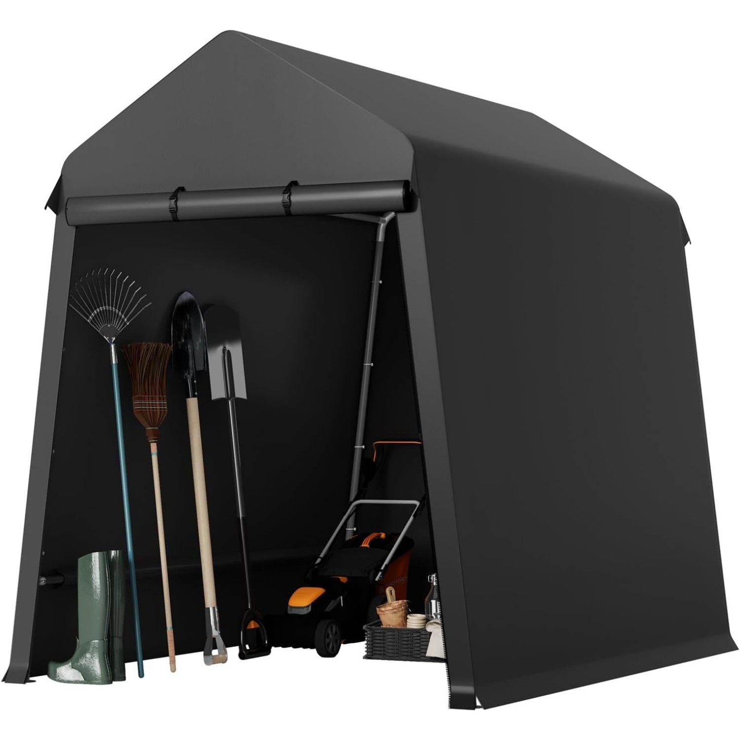6x8 FT Outdoor Heavy-Duty Portable Garage Storage Shelter Shed with Zipper Doors