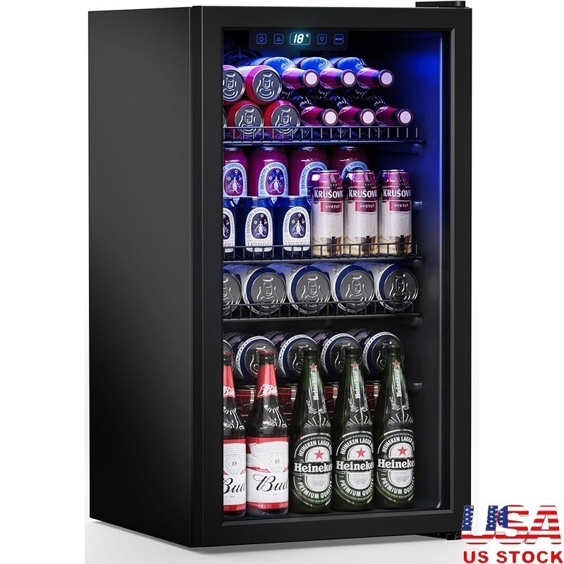 Beverage Refrigerator Cooler Adjustable Shelves Quiet Cooling System LED Display