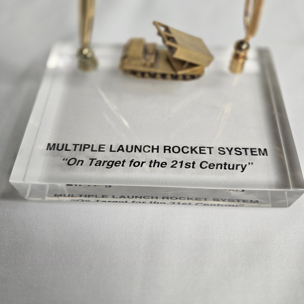 Vintage Multiple Launch Rocket System MLRS promotional desk set Lockheed Martin