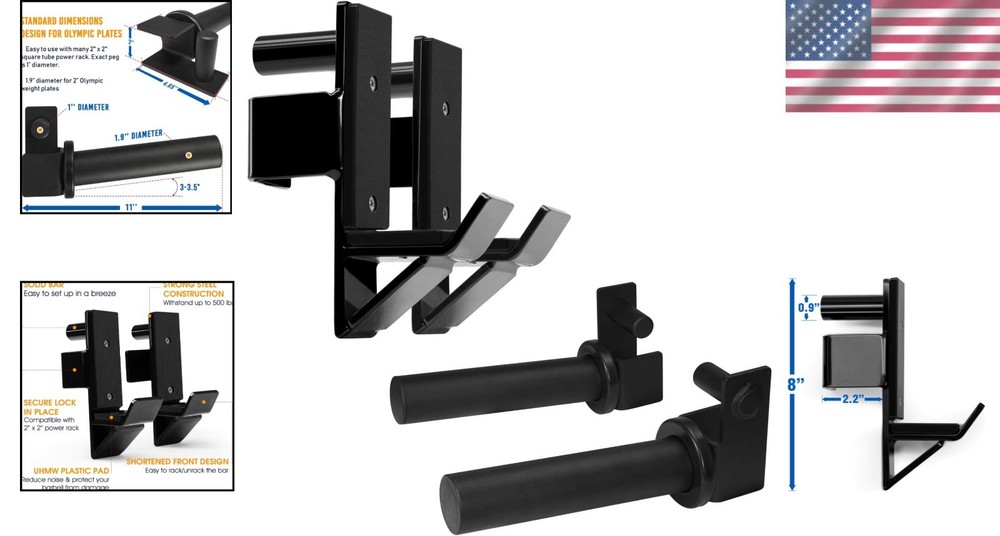 Barbell Holders Compatible with 2x2 Power Racks