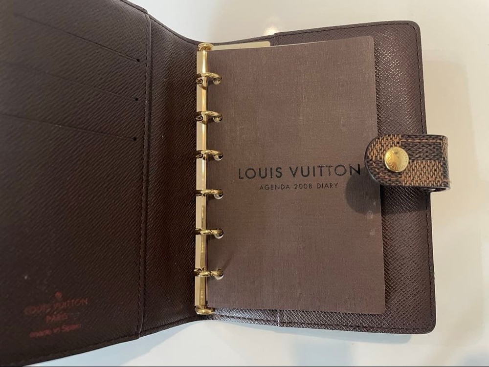 Louis Vuitton Damier Ring-bound Notebook Cover, Brown, with Box Used