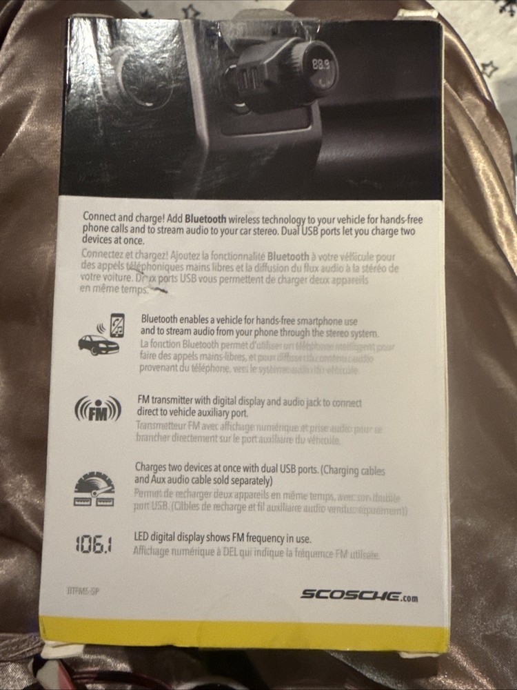 Scosche Bluetooth FM Transmitter (2.4A/12W 2-Port USB-A) - Black