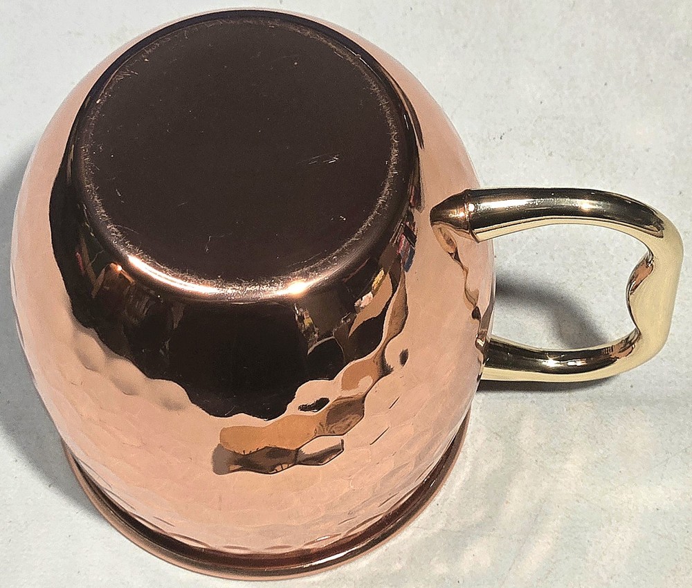 Hammered Copper Moscow Mule Mug Handcrafted Brass Handle