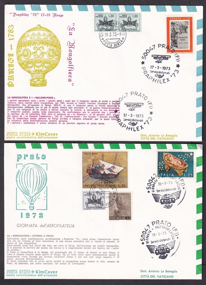Vatican 1973-74 BALLOON covers (3)