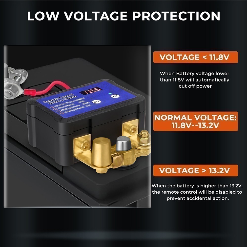 Kill Switch for Car 12V 240A Remote Battery Disconnect Switch with Led Voltag...