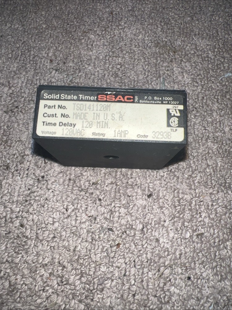 SSAC Solid State Timer 10 sec Delay 120VAC 1AMP TSD141120M