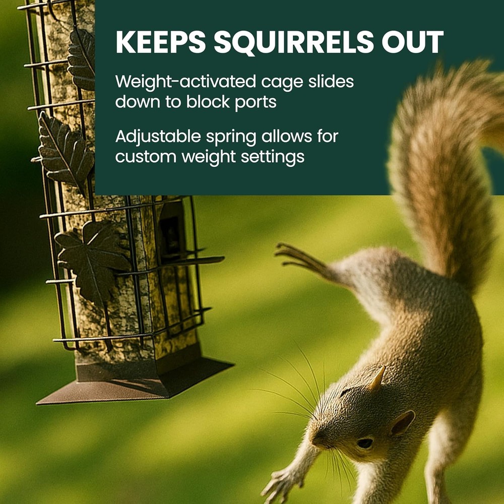 Durable Metal Bird Feeder with Weight-Activated Perches