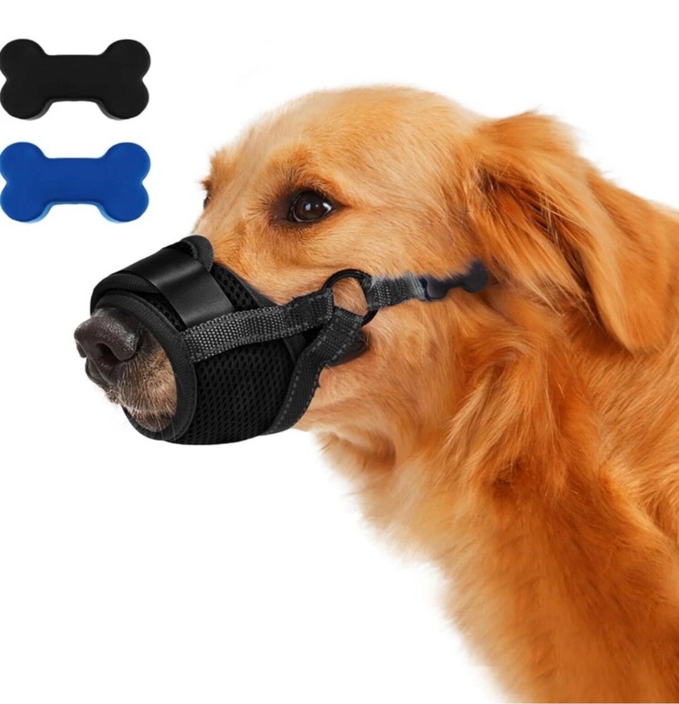 PawWares Dog Muzzle Soft Nylon Adjustable-Breathable-Drinkable | BLACK SMALL