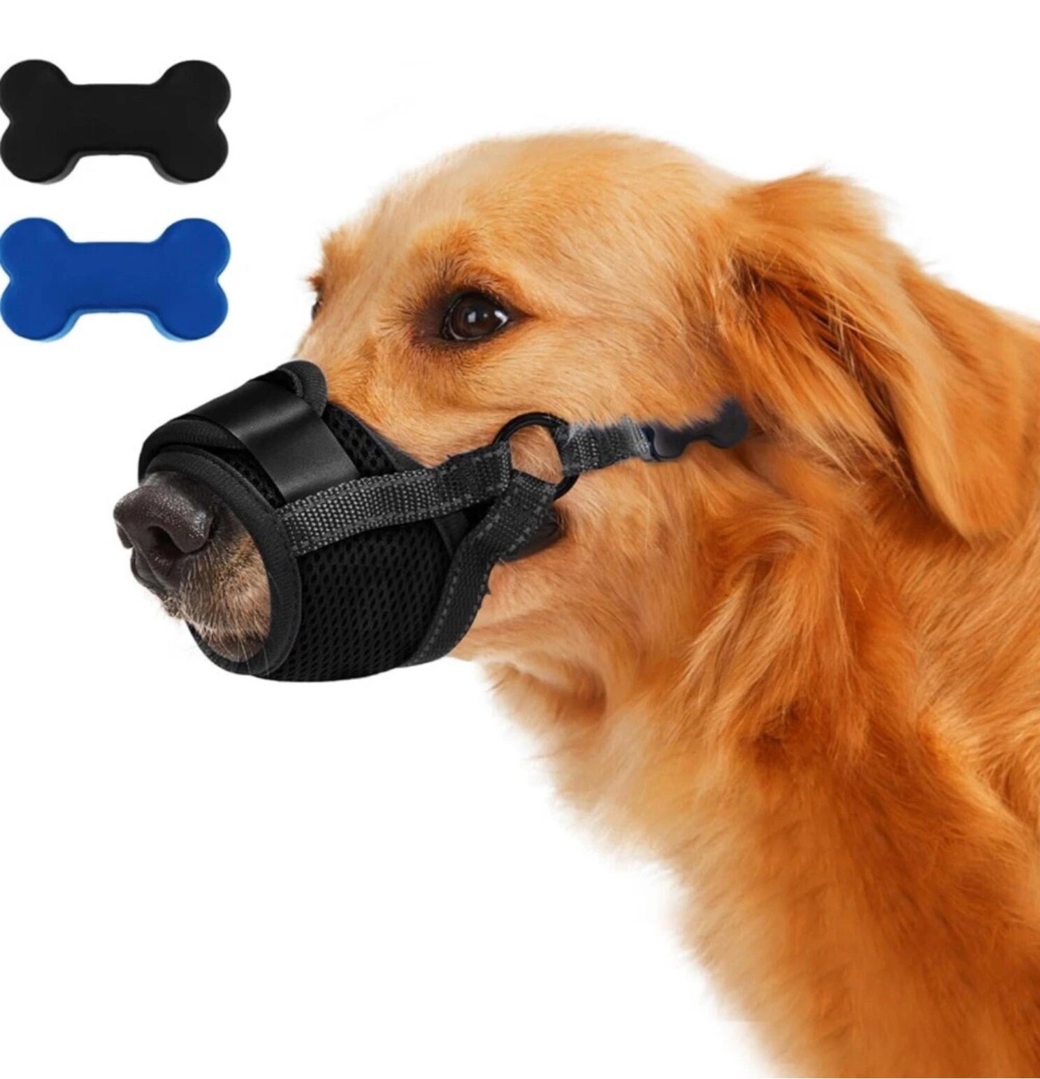 PawWares Dog Muzzle Soft Nylon Adjustable-Breathable-Drinkable | BLACK X-LARGE