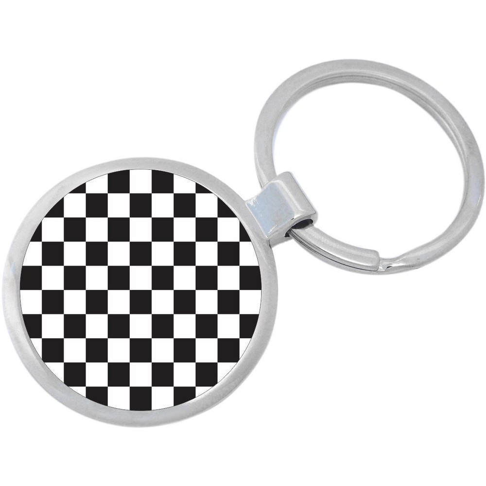 Checker Photo Keychain - Includes 1.25 Inch Loop for Keys or Backpack