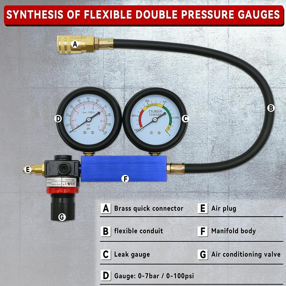 Professional Cylinder Leakage Tester Compression Leakage Tester