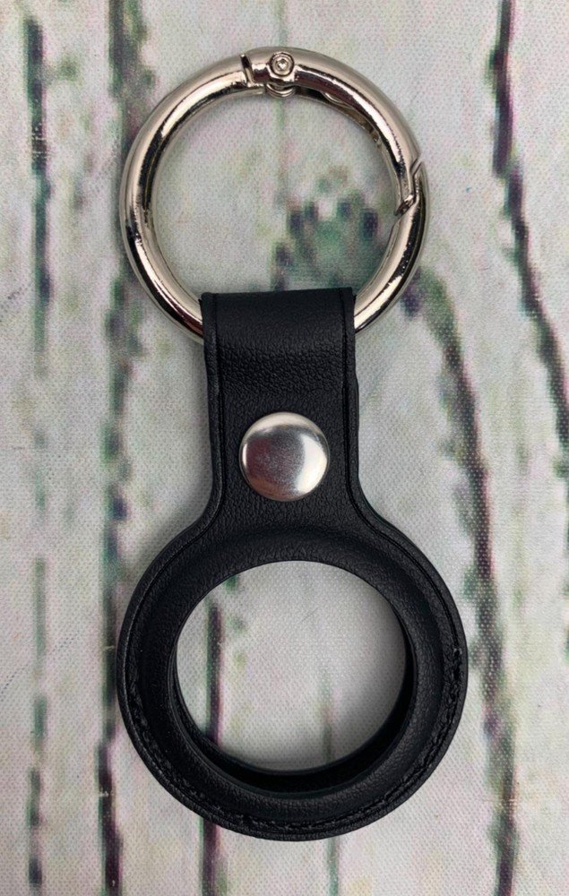 Tag Case with Key Ring Secure Holder Protective Cover Black