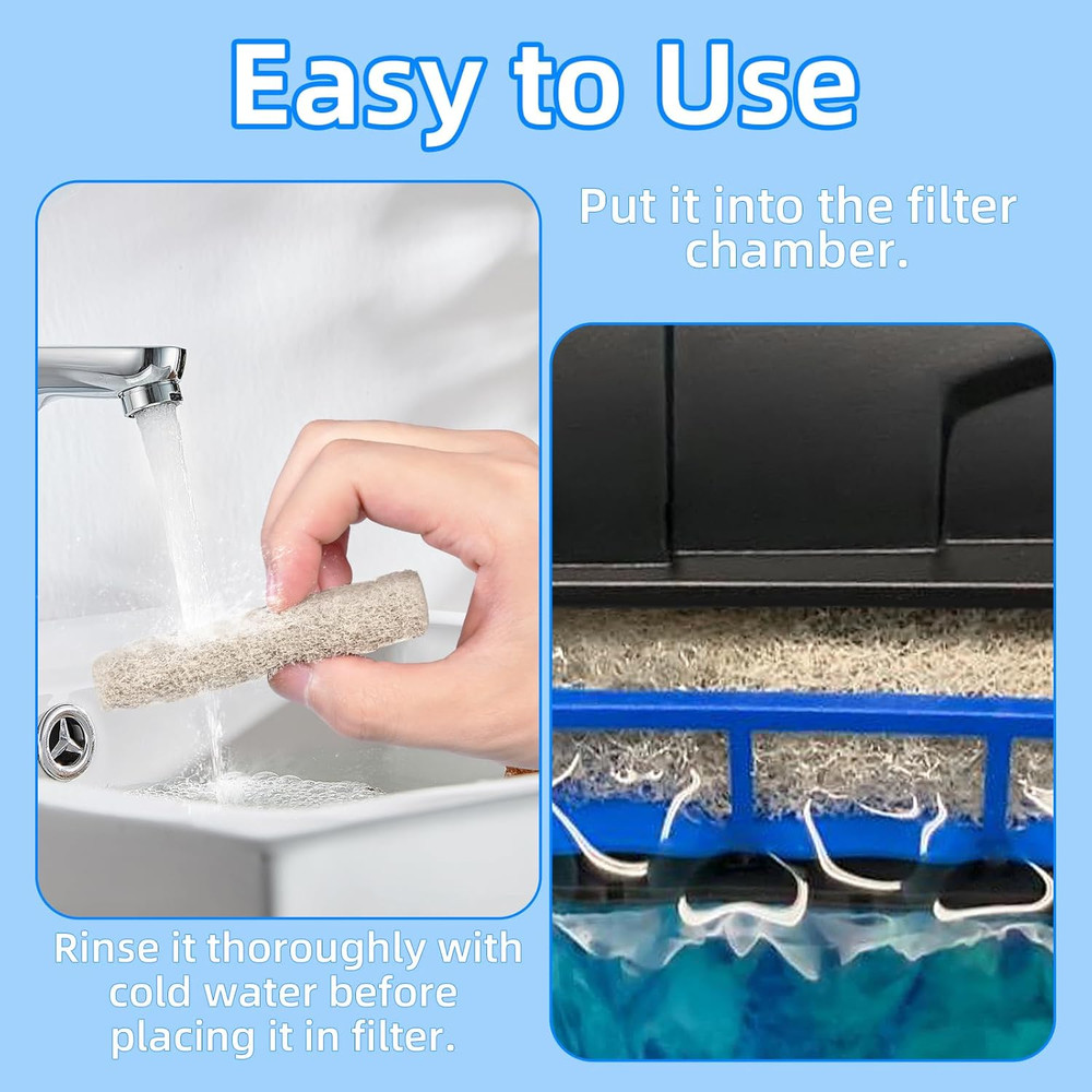 12-Pack Replacement Ammonia Reducer Pads Compatible with Aqueon Quietflow 20 and