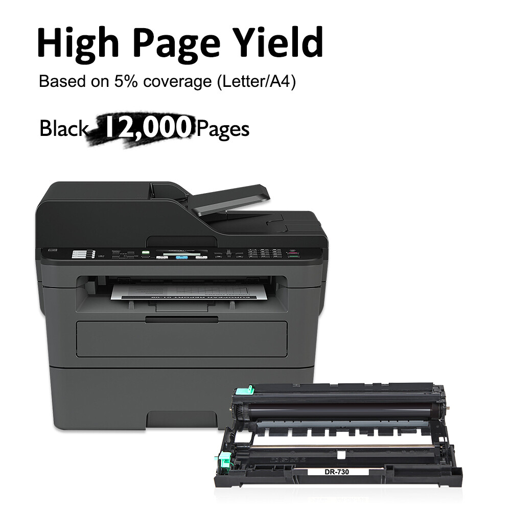 2 PACK DR730 Drum Unit DR760 For Brother HL-L2350DW L2370DW MFC-L2710DW printer