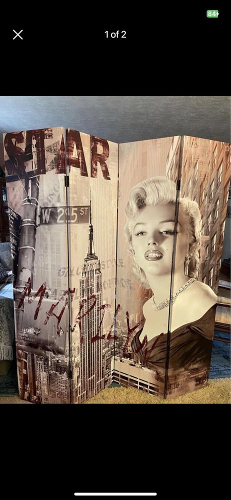 Large 4 Panel Canvas Madeley Monroe ￼Room Divider Screen