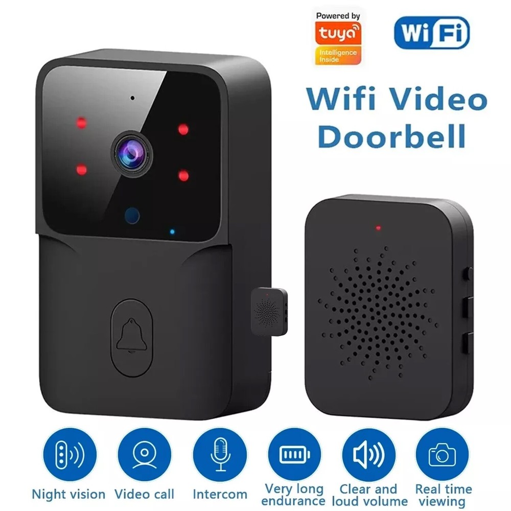Smart Wireless WiFi Doorbell Intercom Video Camera Door Ring Bell Chime Security