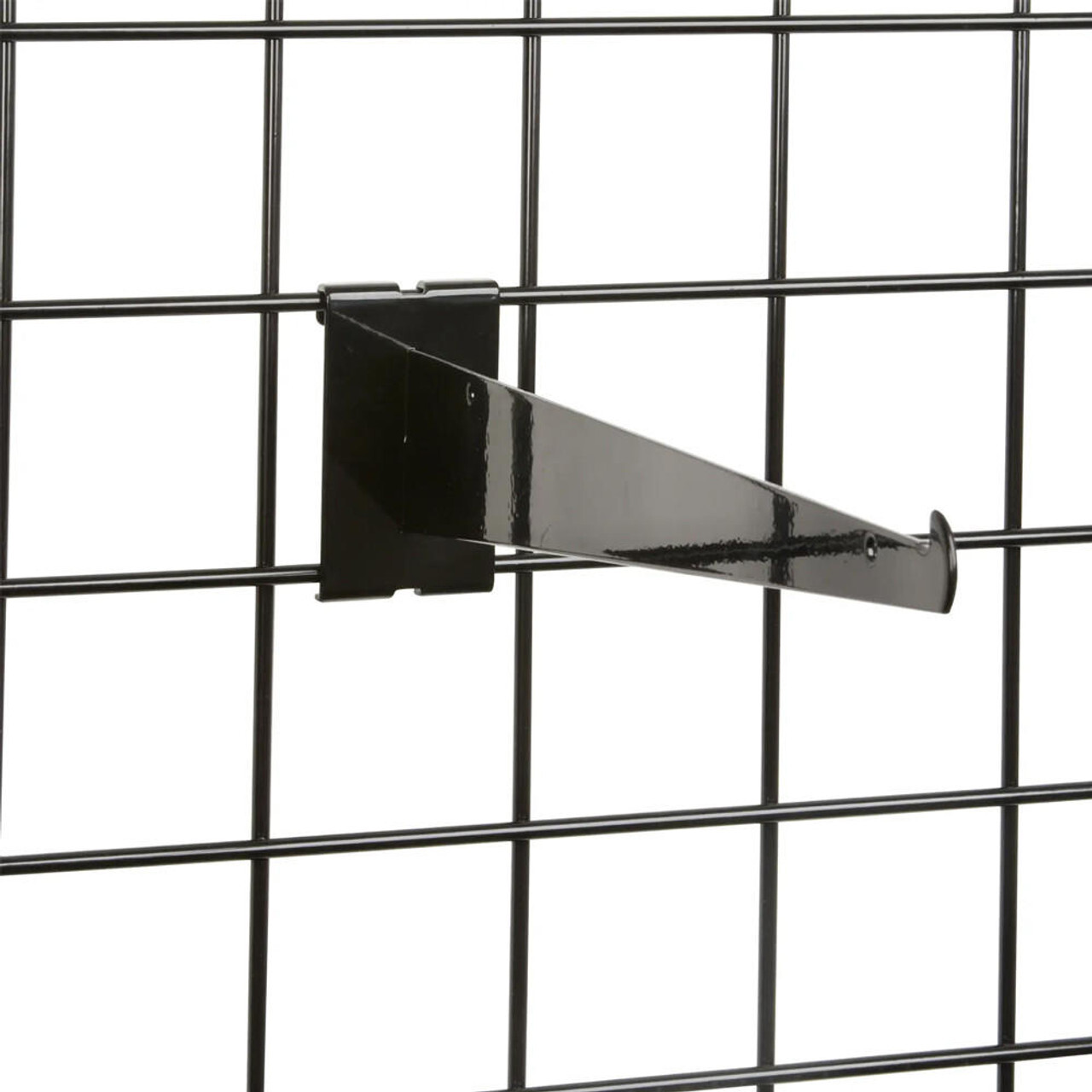New 10" Gridwall Black Knife Shelf Brackets With Lip