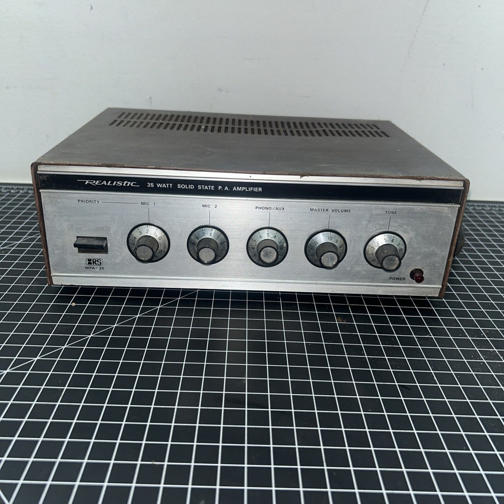 Vintage Realistic 35 watt Solid State MPA-35 P.A. Amplifier