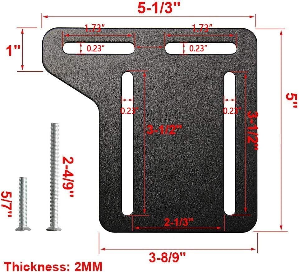 2 PCS Bed Frame Adapter for Headboard Modification Plate Brackets Adapter