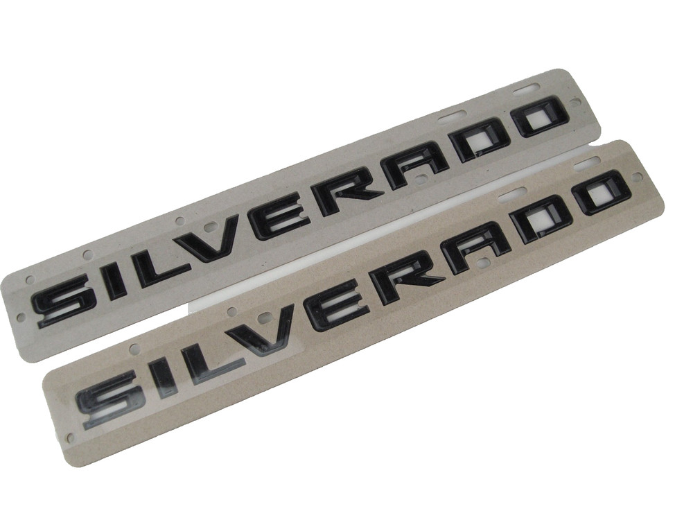 2 Chevrolet Silverado Script Emblems OEM 07-19 15129652 Black 1500 2500 3500 A2