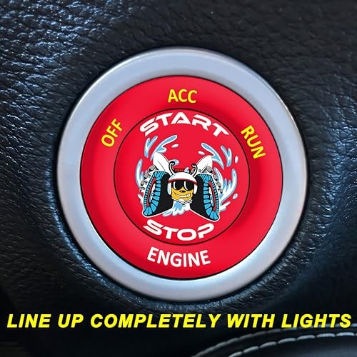 Push Start Button Cover for Dodge Challenger Charger Durango Accessories Red