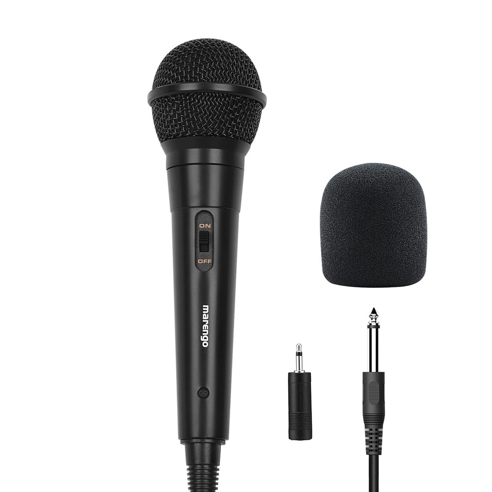 Marengo Handheld Wired Microphone, Cardioid Dynamic 68.57 cubic inches, Black