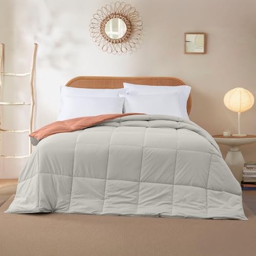 Down Alternative Reversible Comforter Orange Rust/Beige Twin