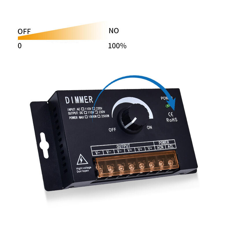 LED Dimmer Switch for 110V 220V Single Color LED Light Strip Dimming Controller