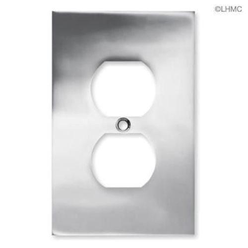 Single Duplex Concave Wall Plate Polished Chrome