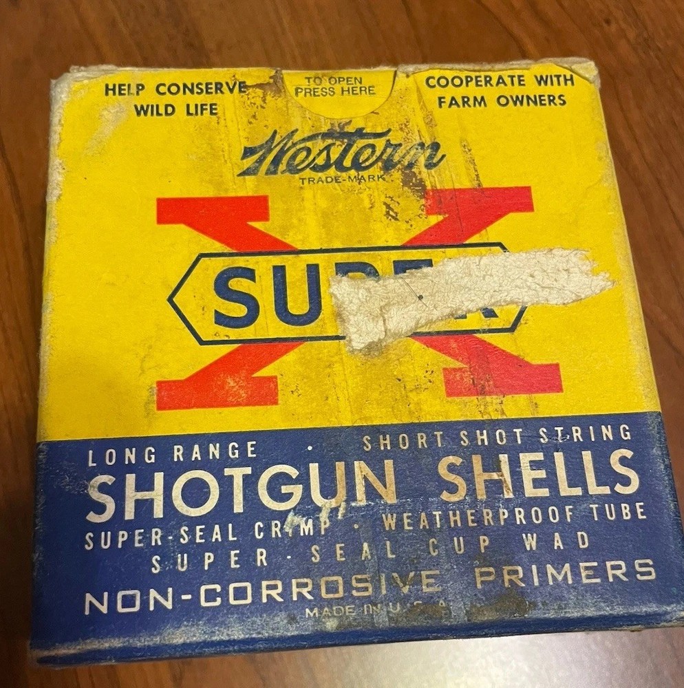 VTG Western Super X Short  String 12 GA Shells  Box EMPTY 5 Shot