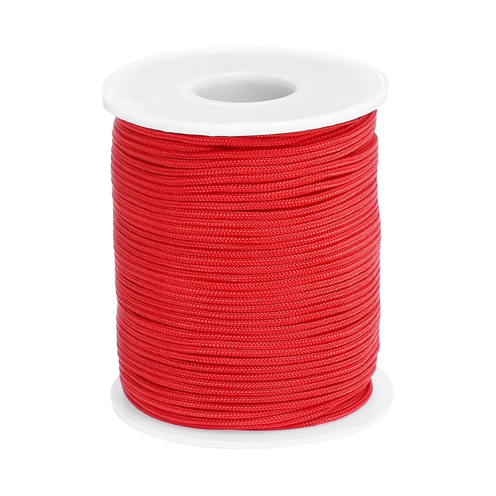 0.06 Inch x 54 Yards Nylon String Bracelet String Braided Nylon Thread Red