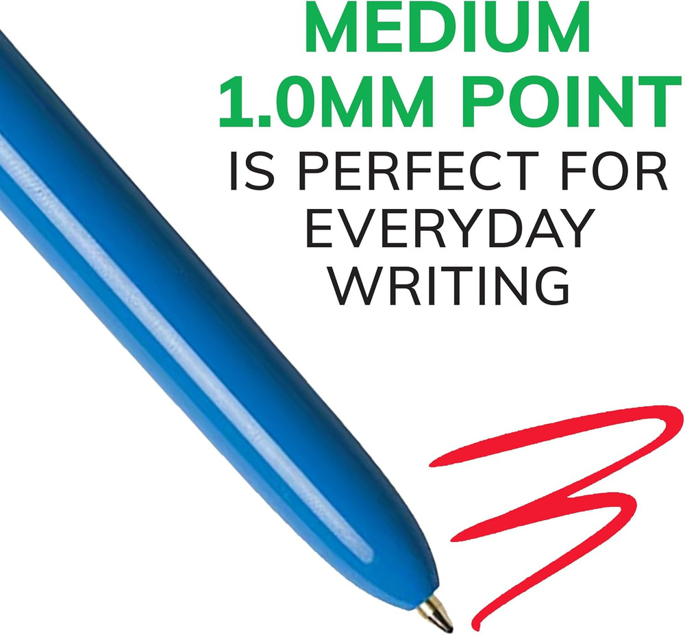 4-Color Ballpoint Pen Medium Point (1.0mm) Assorted Inks 3-Count